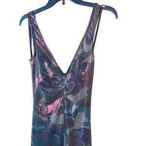 Vintage Lip Service Formal Dress Gown Red and Camo Large